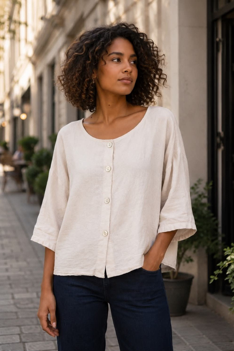 Italy Moda blússa beis