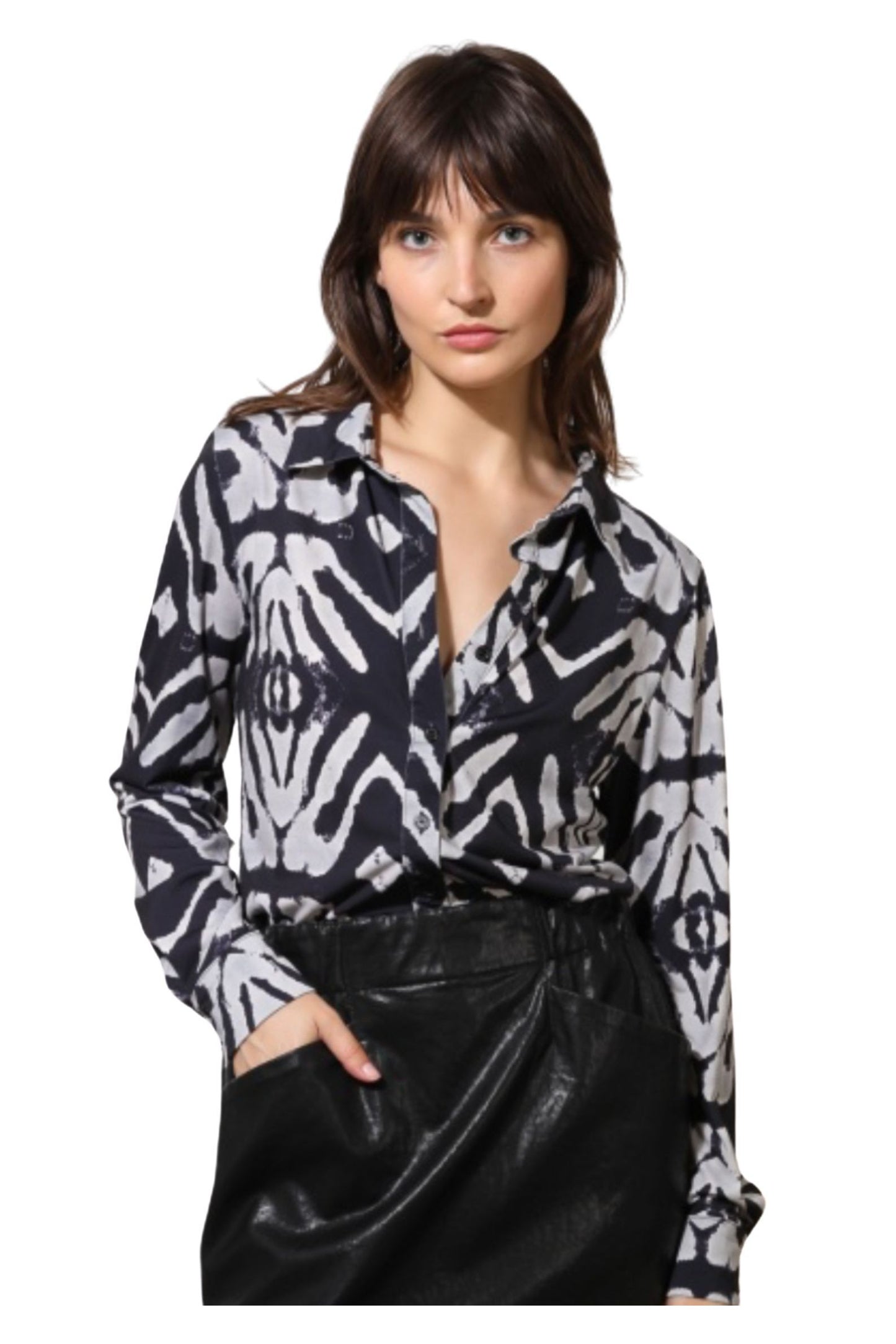 Vegas skyrta svört og grá