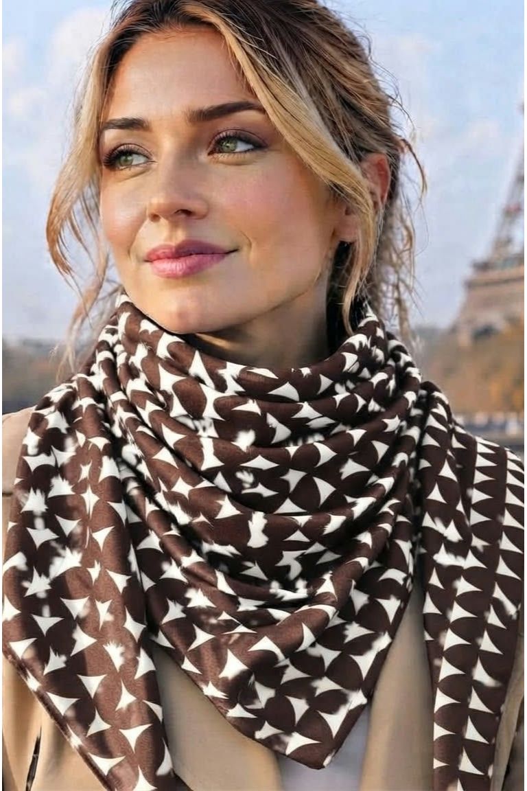 Sonja klútur hvítur og brúnn