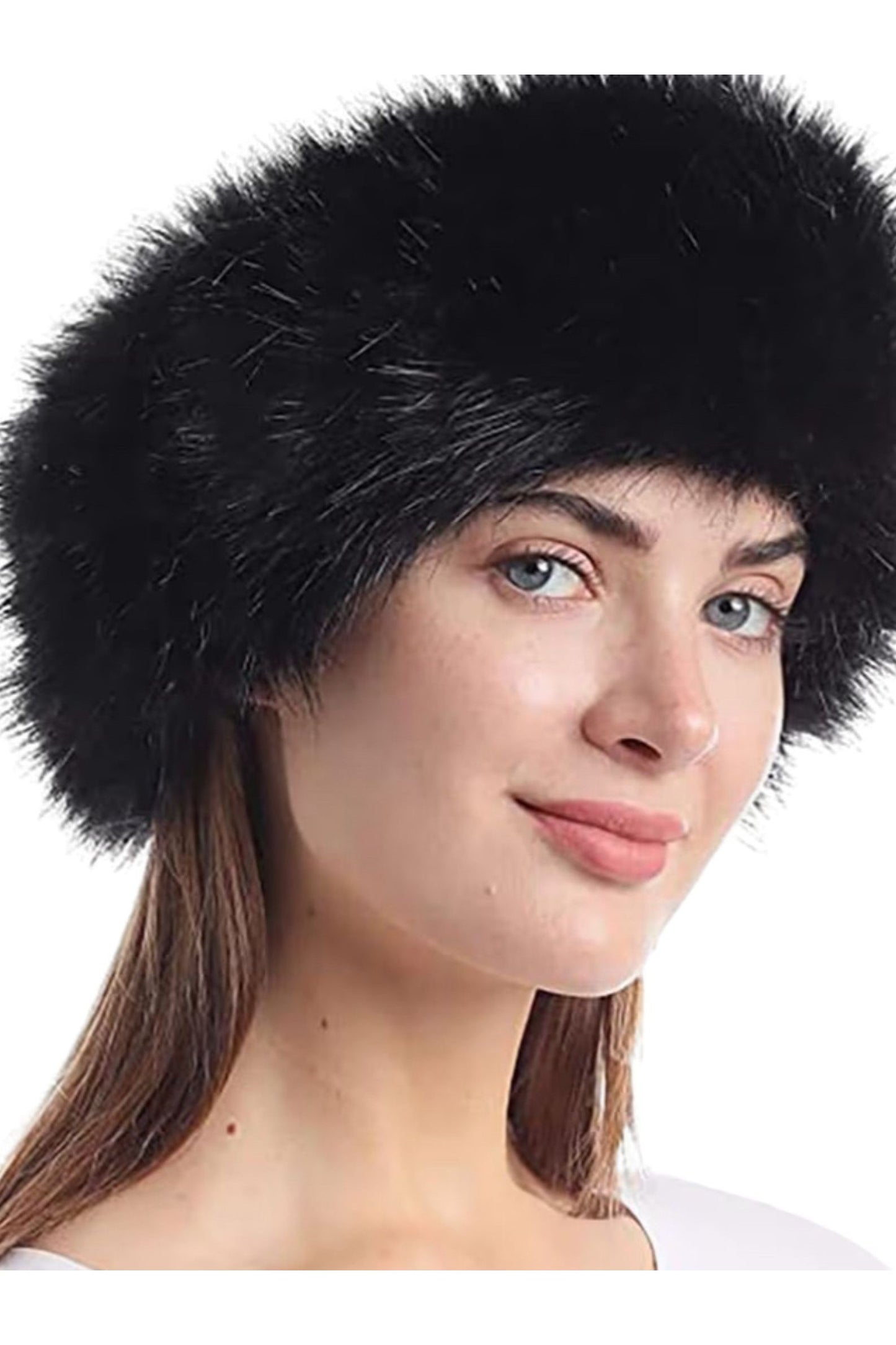 Faux fur loðeyrnaband svart