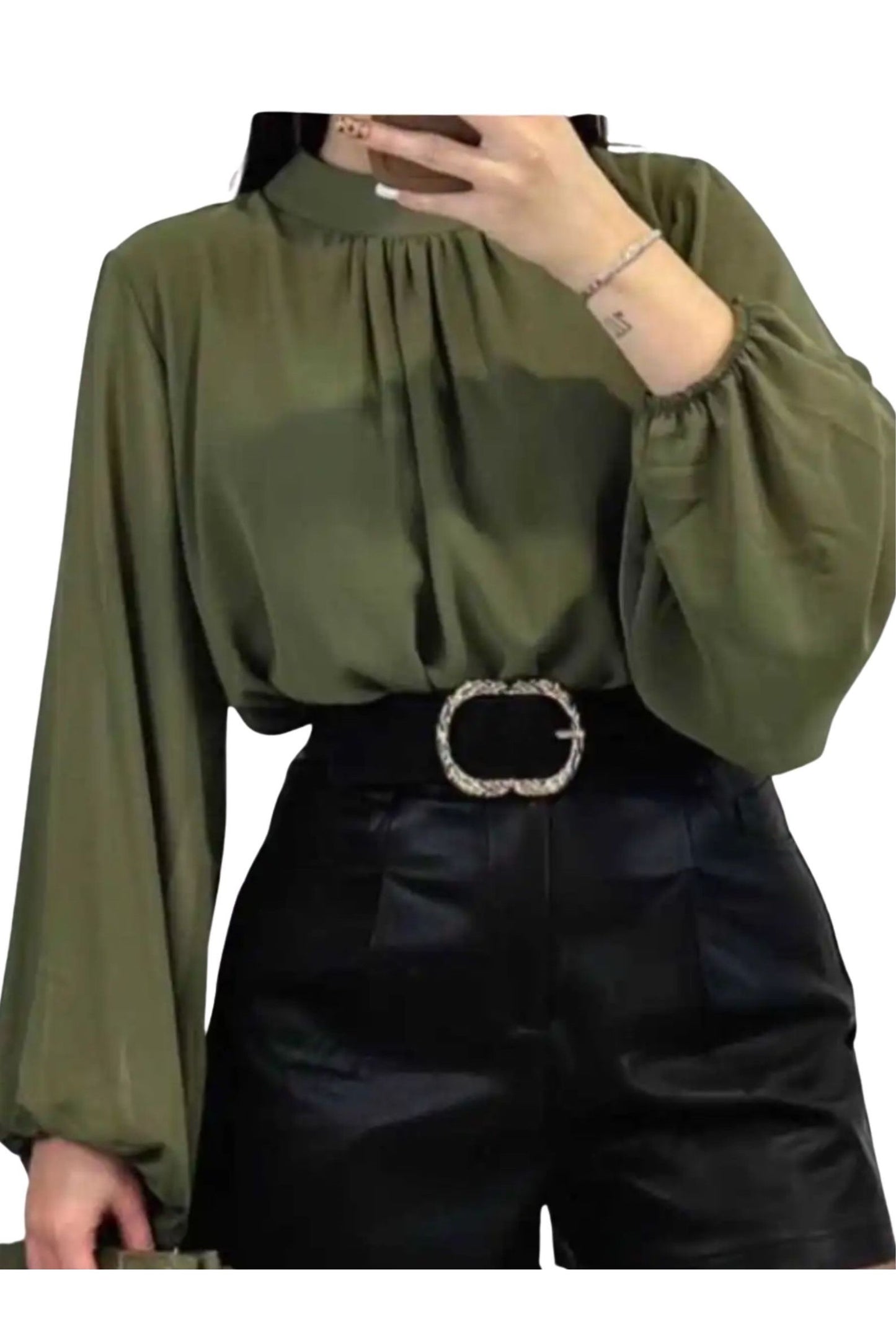 Toppur latino neck grænn