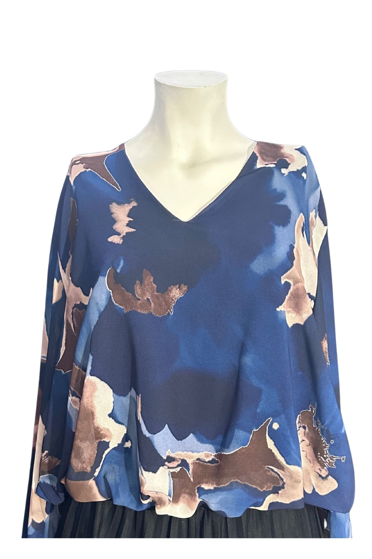 Toppur latino v-neck blár