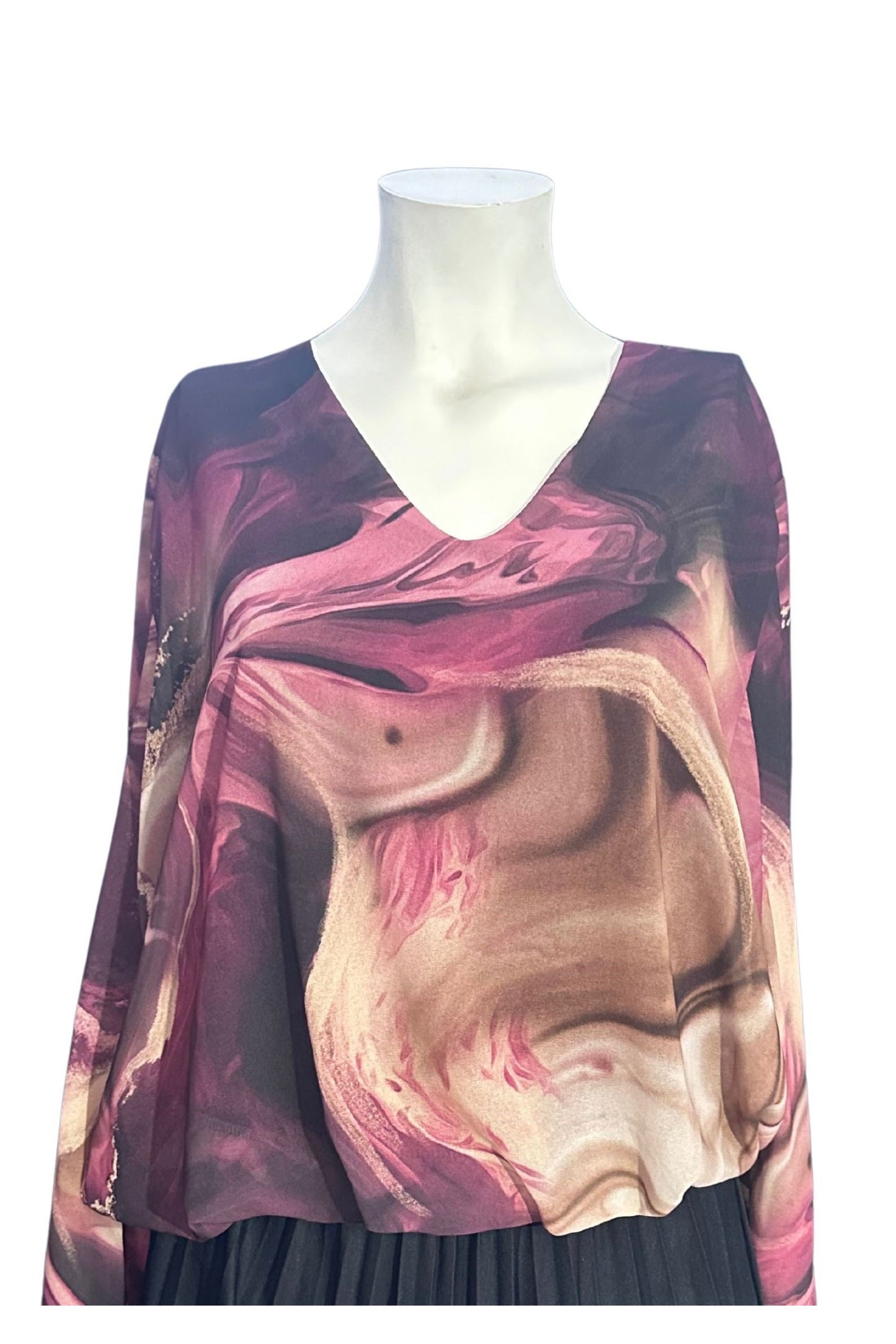 Toppur latino v-neck fjólurauður