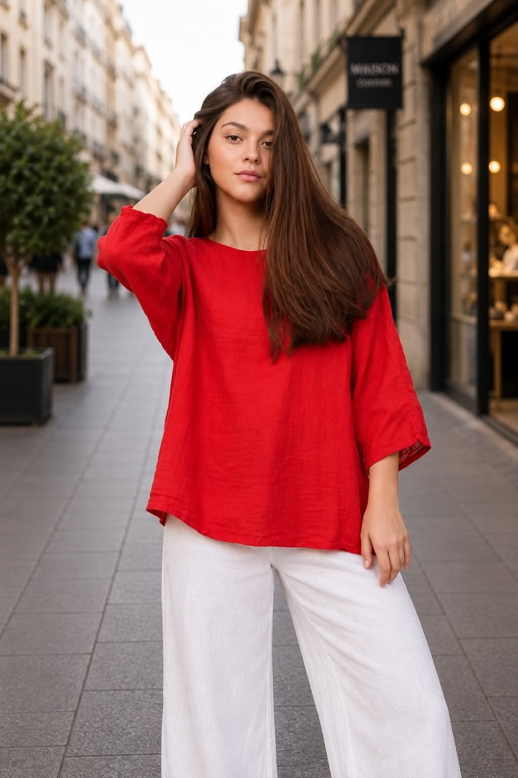 Italy moda toppur rauður