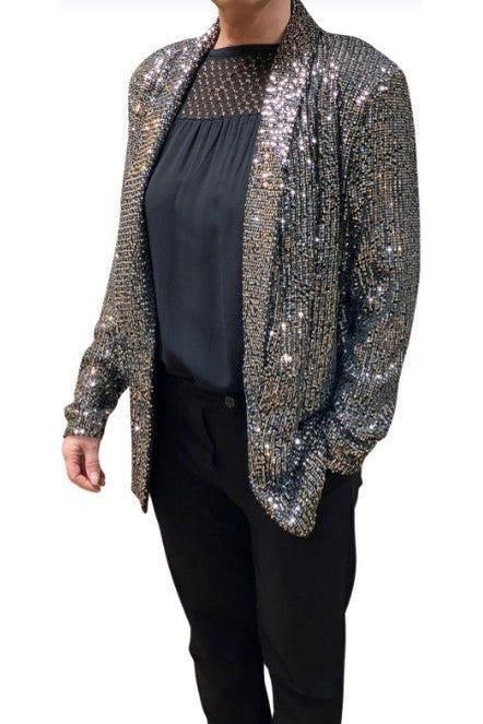 Forcyma Pallíettu jakki Silfur