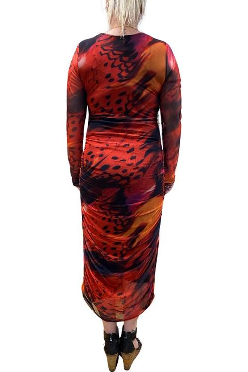 Loriane Ciffon kjóll rauður