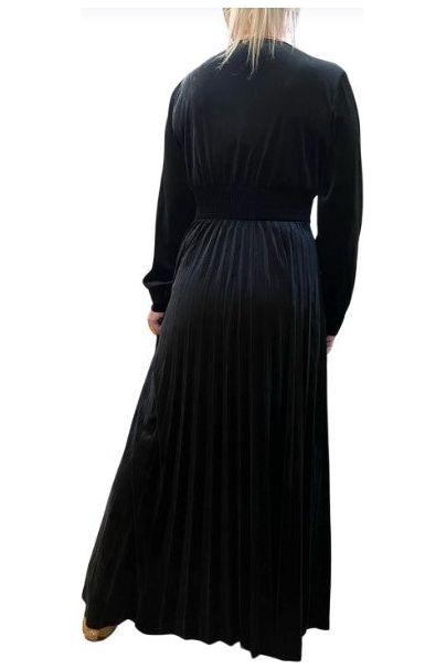 Loriane Velour kjóll svartur