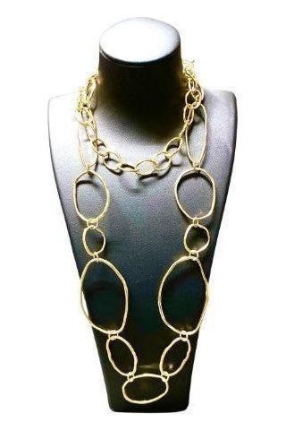 Hálsmen beygðir hringir með gyllingu