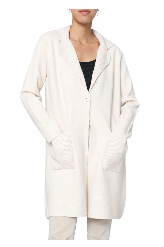 Dix peysukápa ljós kremuð