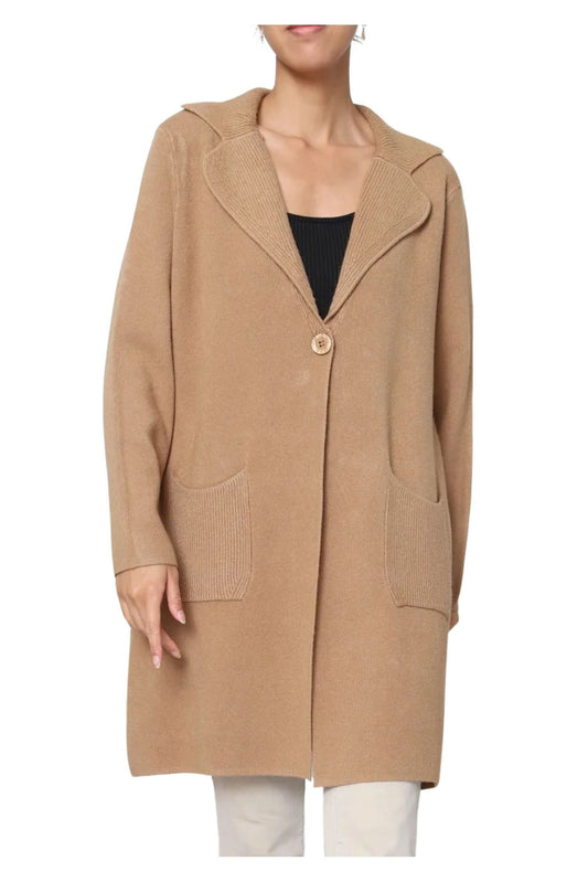 Dix peysukápa camel