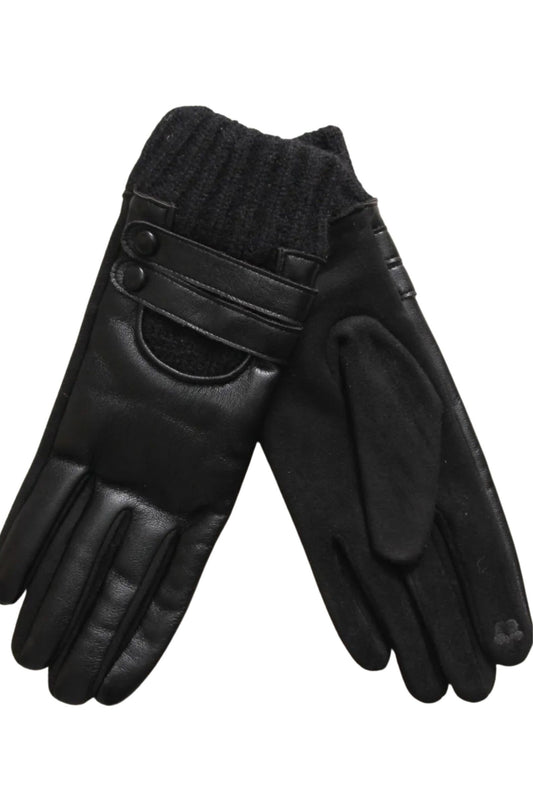 Hanskar Buttom svartir