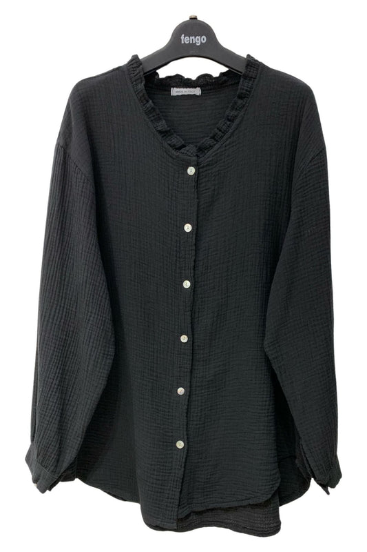 Gaze bómullarskyrta svört