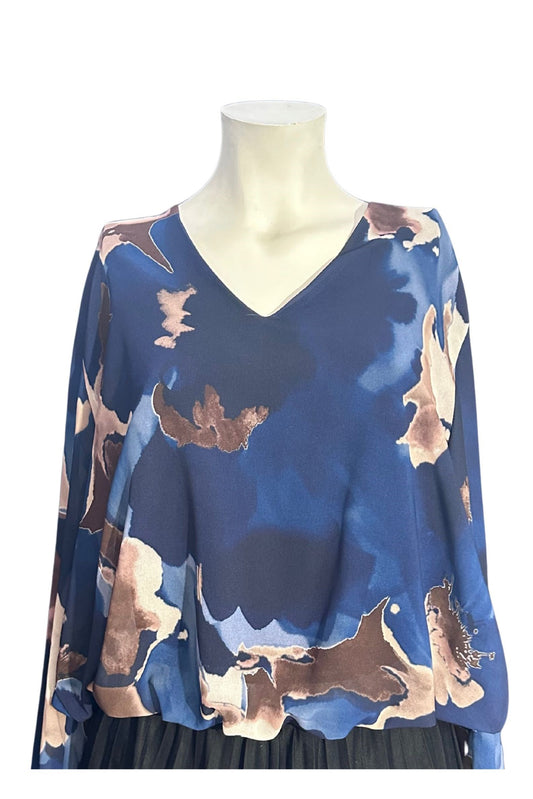 Toppur latino v-neck blár