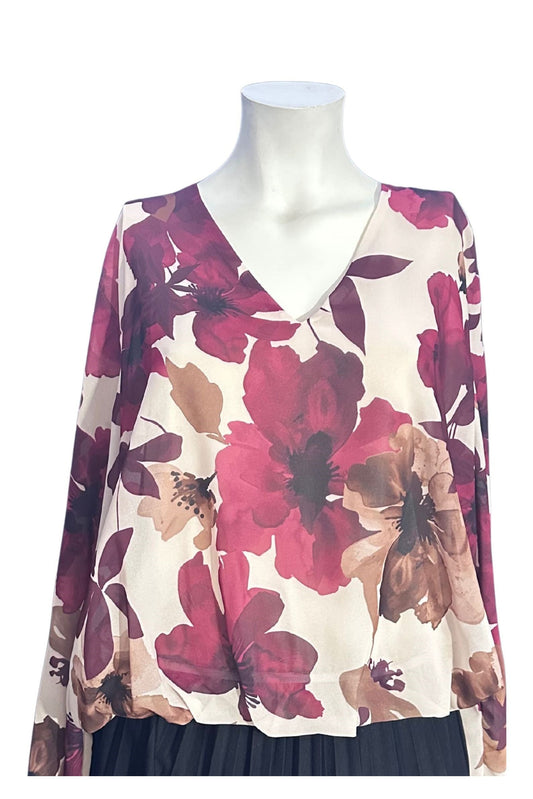 Toppur latino v-nece róse beis