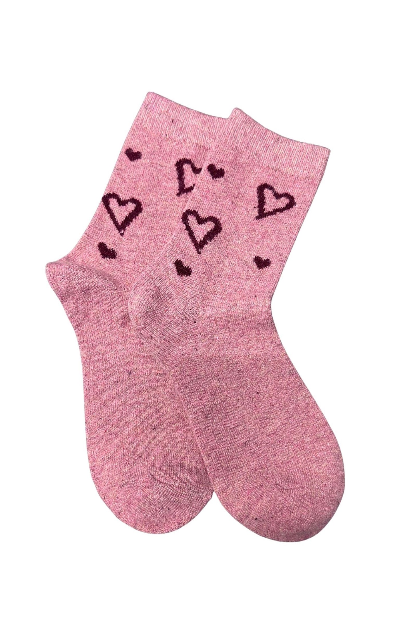 Ullarsokkar hjarta bleikir